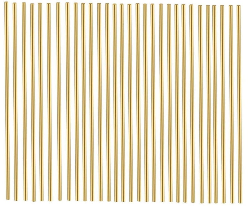 PGCOKO Brass Rods 1mm x 100mm, 100 PCS, Knife Handle Material, Solid Brass Round Rod Stock for Crafts, Knife Pins, Rivet Dowel for Knifemaking Handles Scales, for Hardware, Novelty, DIY, Hobby, Model Car - Image 1